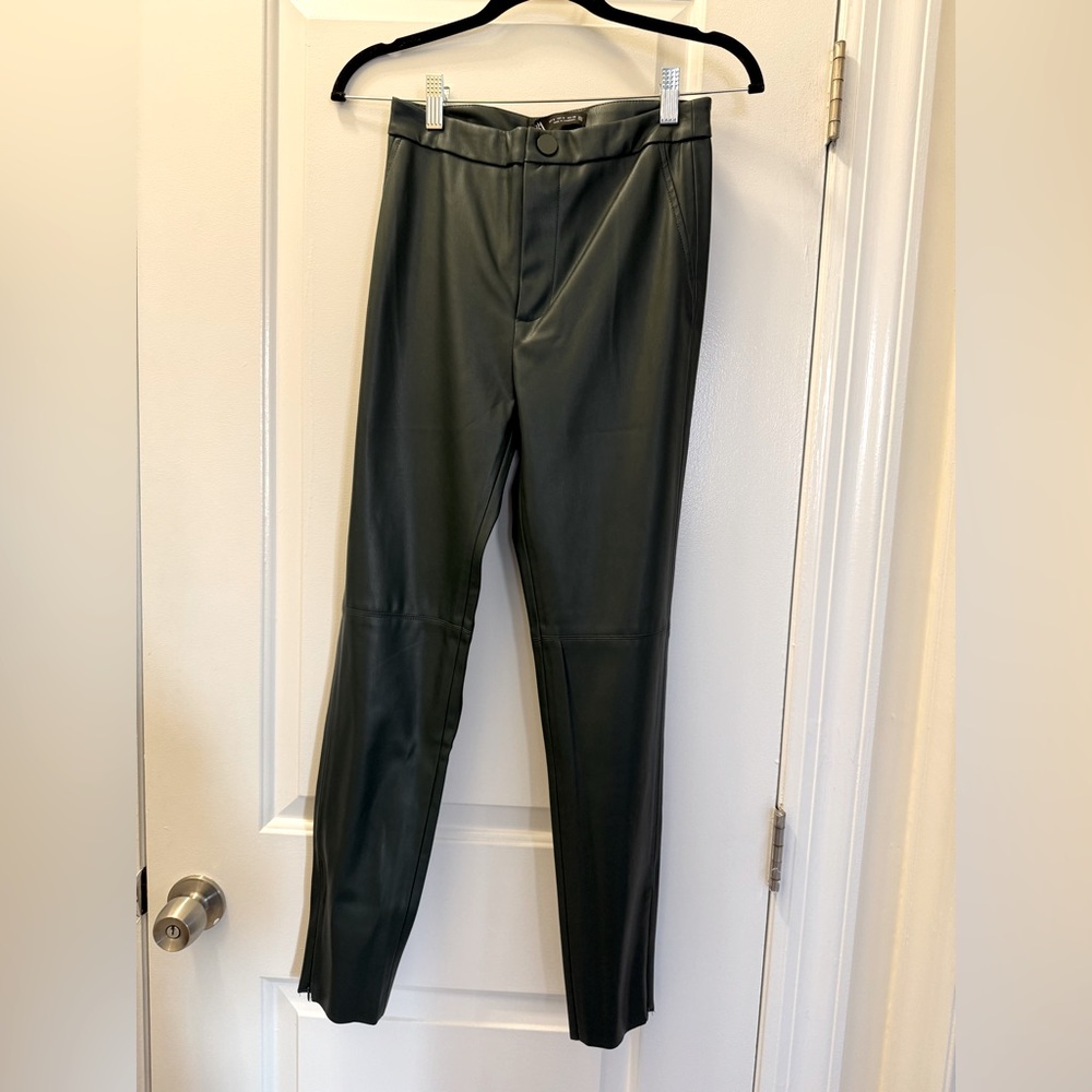 Zara Faux Leather Ankle Zip Pant